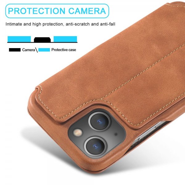 Lc.Imeeke iPhone 15 Plus Etui Retro Brun
