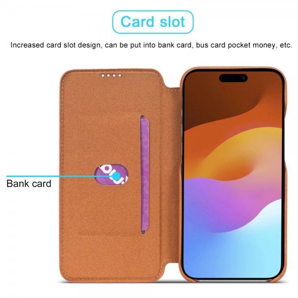 Lc.Imeeke iPhone 15 Plus Etui Retro Brun