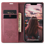CaseMe iPhone 15 Plus Retro Flip Cover Rød