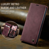CaseMe iPhone 15 Plus Retro Flip Cover Rød
