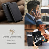 CaseMe iPhone 15 Plus Etui Retro Flip Sort