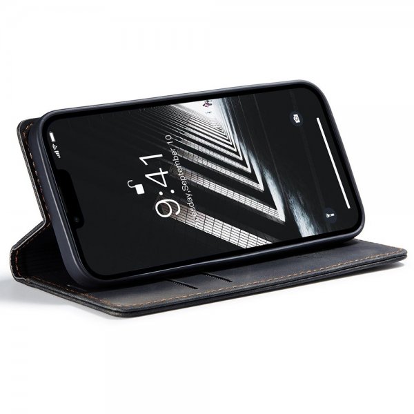 CaseMe iPhone 15 Plus Etui Retro Flip Sort