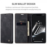 CaseMe iPhone 15 Plus Etui Retro Flip Sort