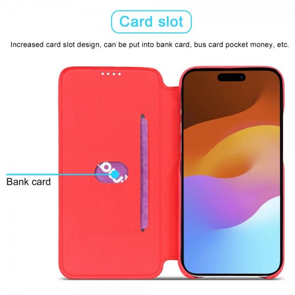 Lc.Imeeke iPhone 15 Plus Cover Retro Rød