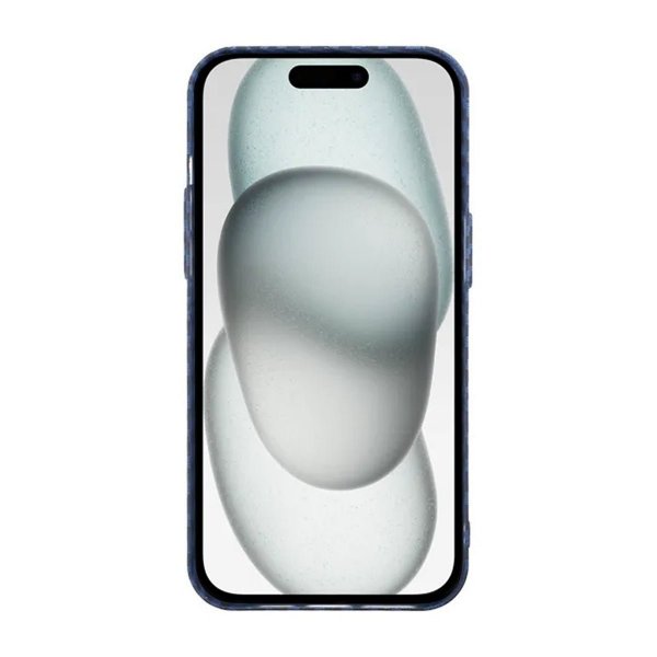 iPhone 15 Plus Cover Kulfibermønster Blå Lilla