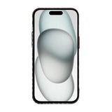 iPhone 15 Plus Cover Kulfiber Mønster Sort Rød