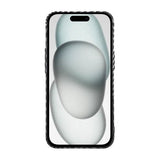 iPhone 15 Plus Cover Kulfiber Mønster Sort Hvid