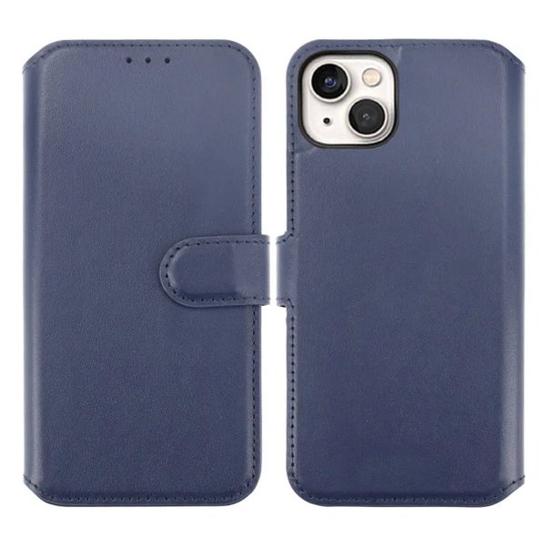 Rvelon iPhone 15 Plus Etui Ægte Læder Blå