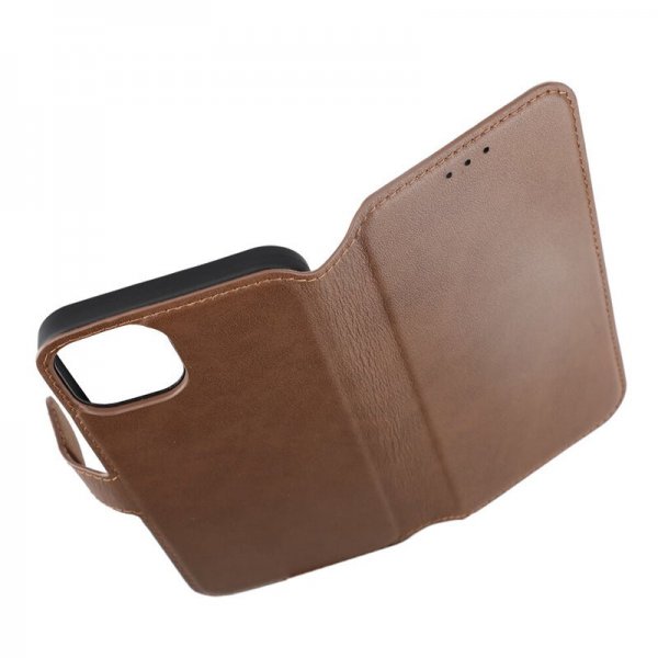 Rvelon iPhone 15 Plus Etui Ægte Læder Brun