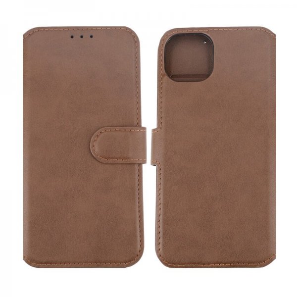 Rvelon iPhone 15 Plus Etui Ægte Læder Brun