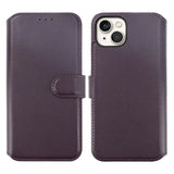 Rvelon iPhone 15 Plus Etui Ægte Læder Lilla