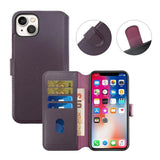 Rvelon iPhone 15 Plus Etui Ægte Læder Lilla