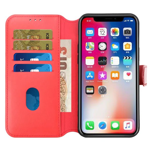 Rvelon iPhone 15 Plus Etui Ægte Læder Rød