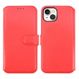 Rvelon iPhone 15 Plus Etui Ægte Læder Rød