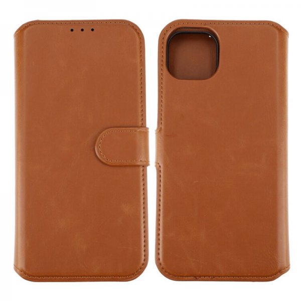 Rvelon iPhone 15 Plus Etui Magnetisk Aftageligt Cover Brun
