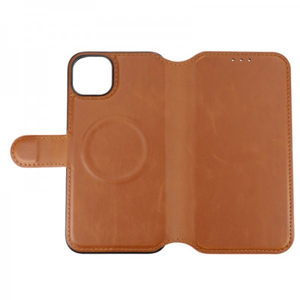 Rvelon iPhone 15 Plus Etui 4 Kortlommer MagSafe Brun