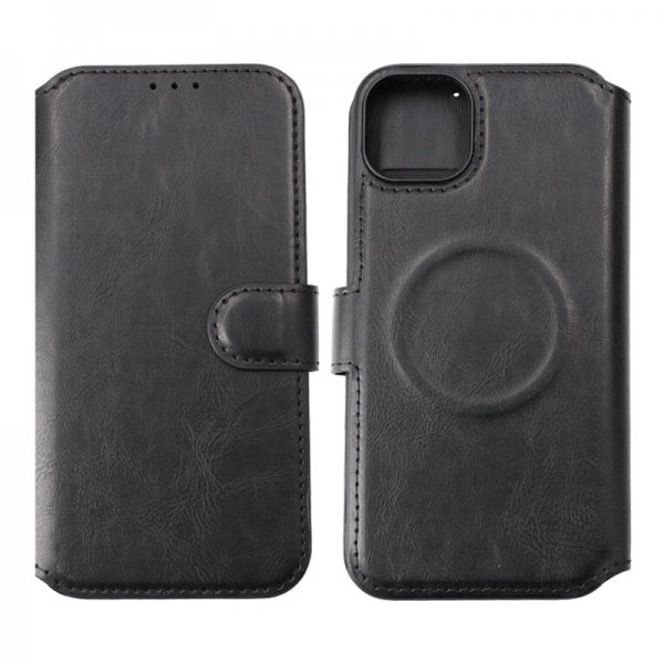 Rvelon iPhone 15 Plus Etui 4 Kortlommer MagSafe Sort