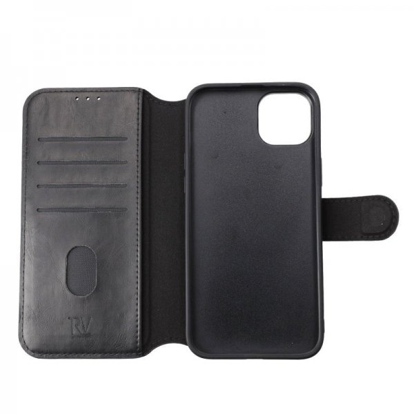 Rvelon iPhone 15 Plus Etui 4 Kortlommer MagSafe Sort