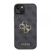 Guess iPhone 15 Plus Cover 4G Logo Grå