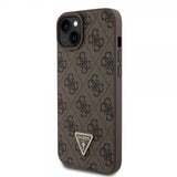 Guess iPhone 15 Plus Cover 4G Metal Triangle Strass Brun