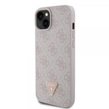Guess iPhone 15 Plus Cover 4G Metal Triangle Strass Rosa