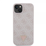 Guess iPhone 15 Plus Cover 4G Metal Triangle Strass Rosa
