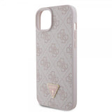Guess iPhone 15 Plus Cover 4G Metal Triangle Strass Rosa