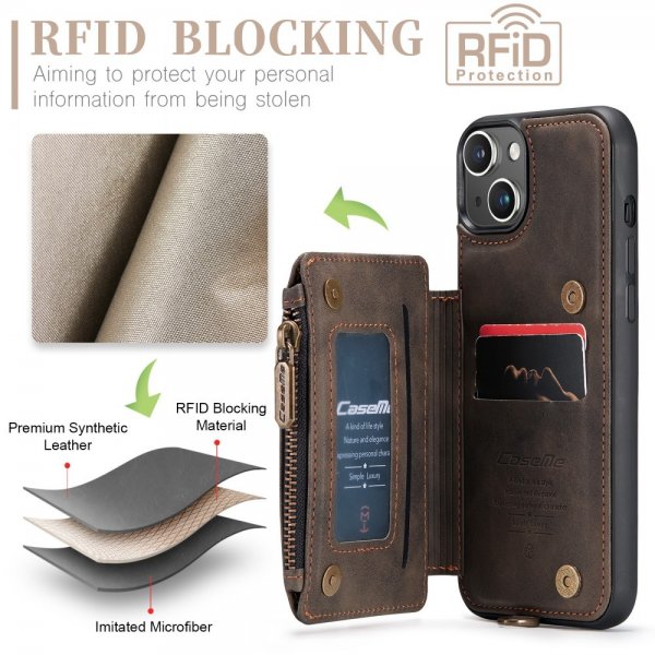 CaseMe iPhone 15 Plus Cover C20 Series Kaffe