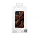 Ideal of Sweden iPhone 15 Plus Cover Fashion Case MagSafe Dark Amber Marble