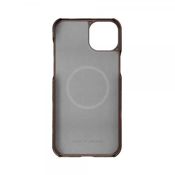 Ideal of Sweden iPhone 15 Plus Cover Fashion Case MagSafe Dark Amber Marble