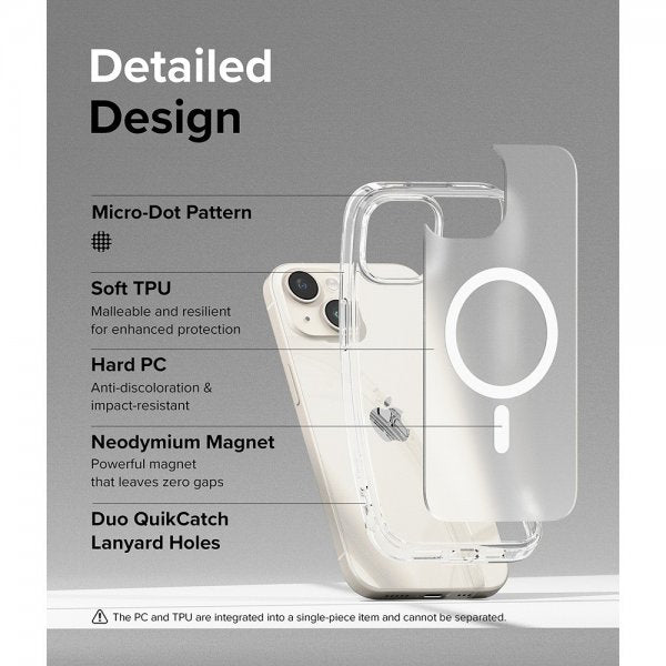 Ringke iPhone 15 Plus Cover Fusion Magnetic Matte Clear