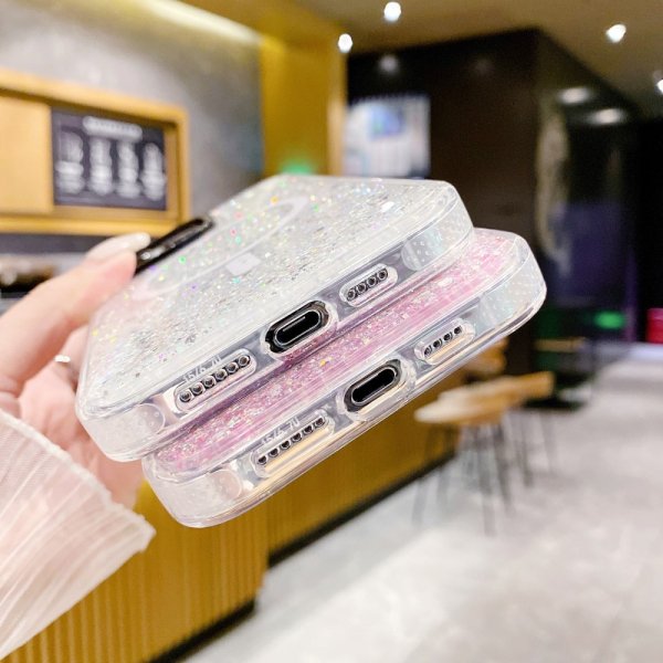 iPhone 15 Plus Cover Glitter MagSafe Blå