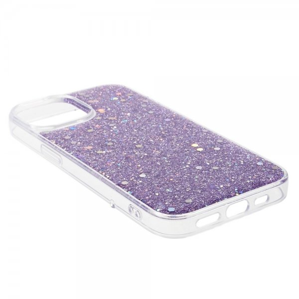 iPhone 15 Plus Cover Glimmerpailletter Lilla