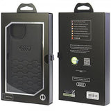 Audi iPhone 15 Plus Cover GT Syntetisk Læder Sort