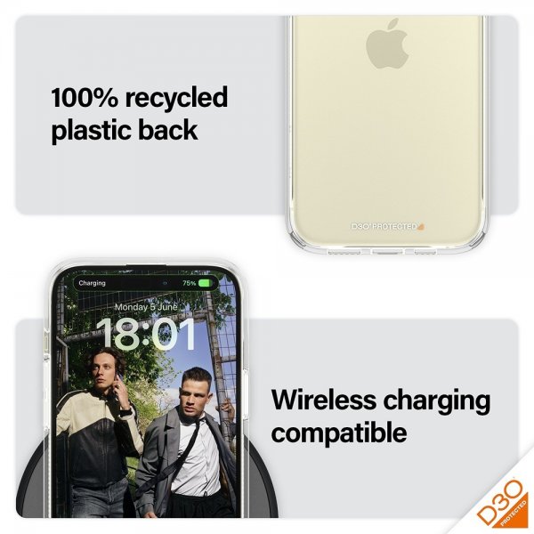 PanzerGlass iPhone 15 Plus Skal HardCase D3O Transparent