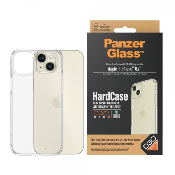 PanzerGlass iPhone 15 Plus Skal HardCase D3O Transparent