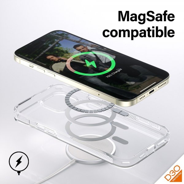 PanzerGlass iPhone 15 Plus Cover HardCase MagSafe D3O Transparent