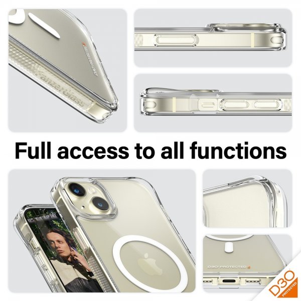 PanzerGlass iPhone 15 Plus Cover HardCase MagSafe D3O Transparent