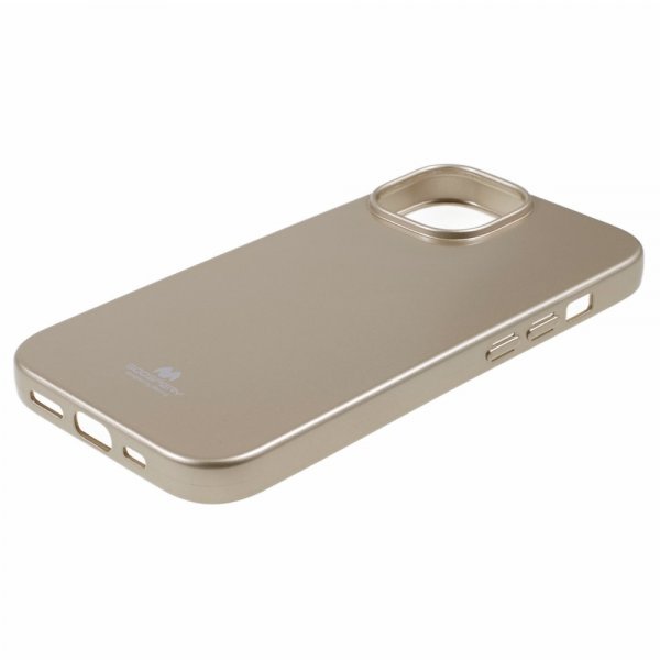 Mercury iPhone 15 Plus Cover Jelly Glitter Guld
