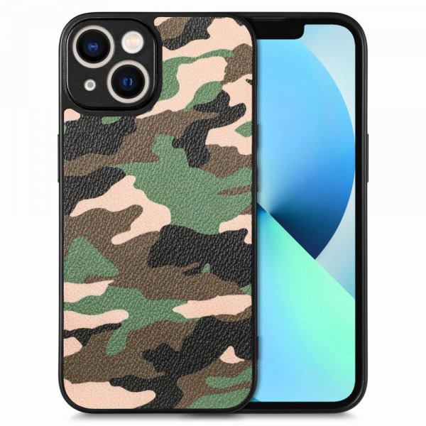 iPhone 15 Plus Cover Camouflage Grøn
