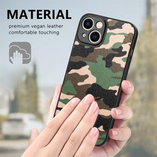 iPhone 15 Plus Cover Camouflage Grøn