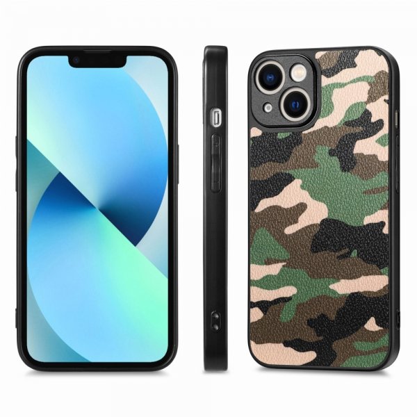 iPhone 15 Plus Cover Camouflage Grøn