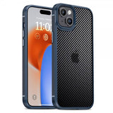 Ipaky iPhone 15 Plus Cover Kulfibermønster Blå
