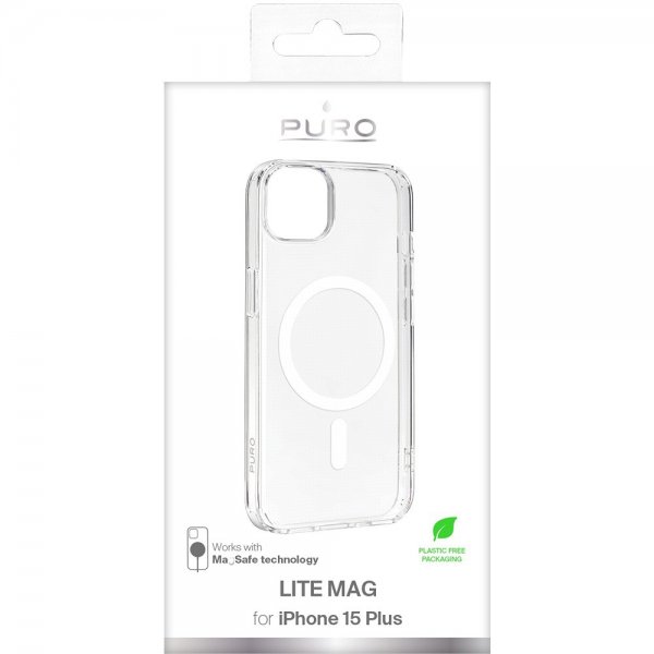 Puro iPhone 15 Plus Cover LITE MAG Gennemsigtig