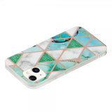 iPhone 15 Plus Cover Marmormønster Grøn Hvid