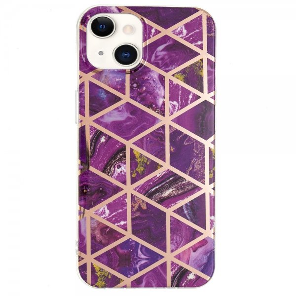 iPhone 15 Plus Cover Marmormønster Lilla