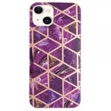 iPhone 15 Plus Cover Marmormønster Lilla