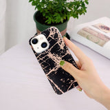 iPhone 15 Plus Cover Marmormønster Sort