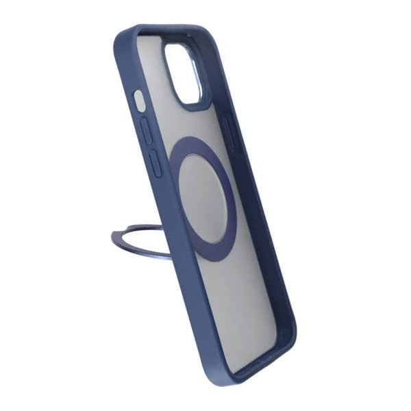 Rvelon iPhone 15 Plus Cover Roterbart MagSafe Stativ Blå