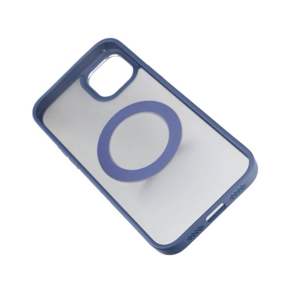 Rvelon iPhone 15 Plus Cover Roterbart MagSafe Stativ Blå
